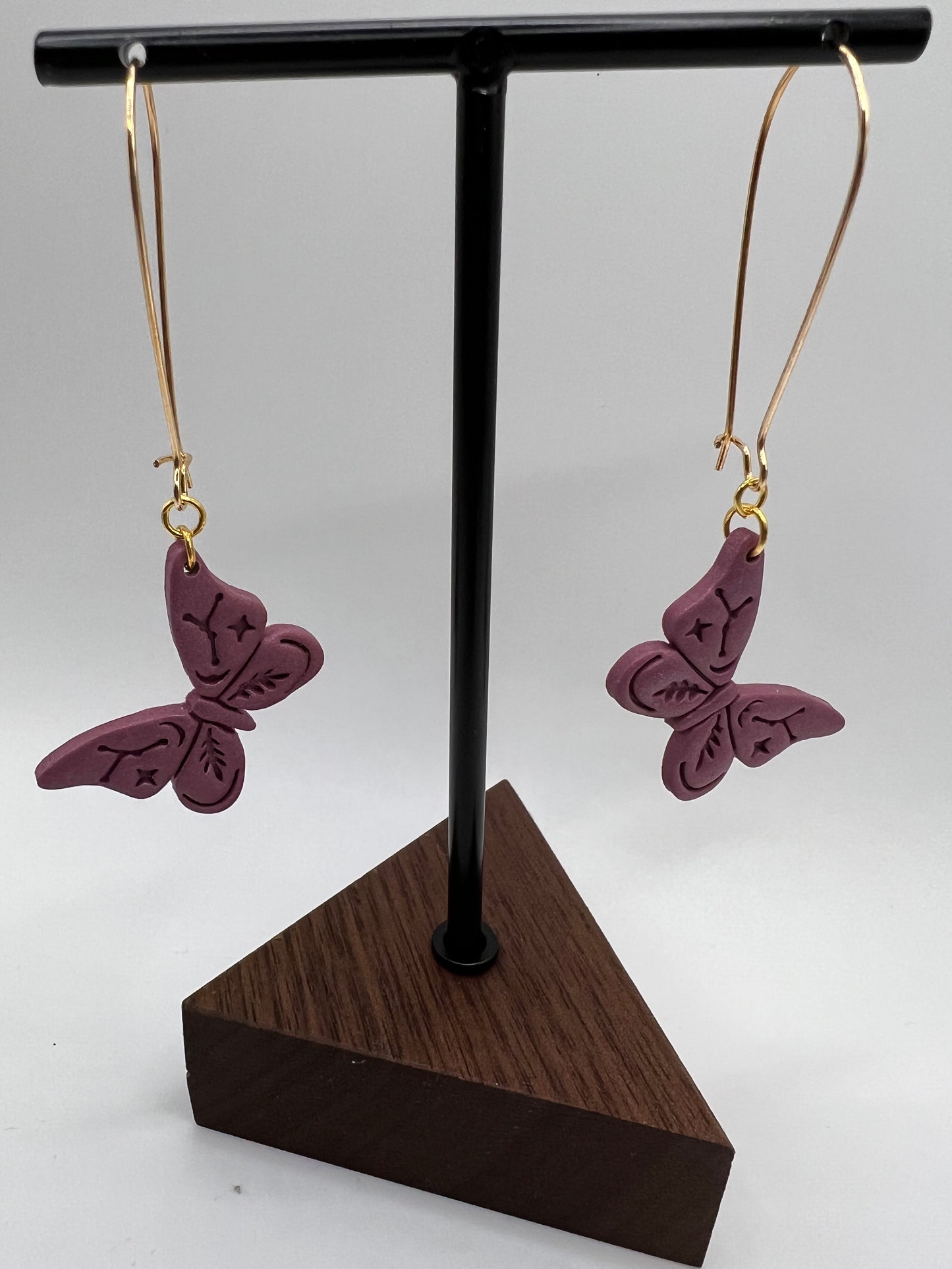 Mauve Butterfly Earrings